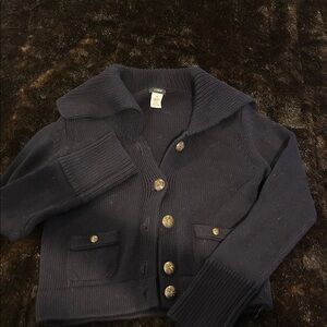 J. Crew Black Cardigan with Button Accents